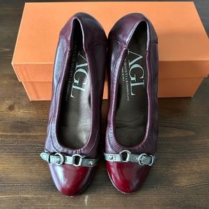 AGL Attilio Giusti Leombruni Flats Size 37.5 Color Cherry Combo